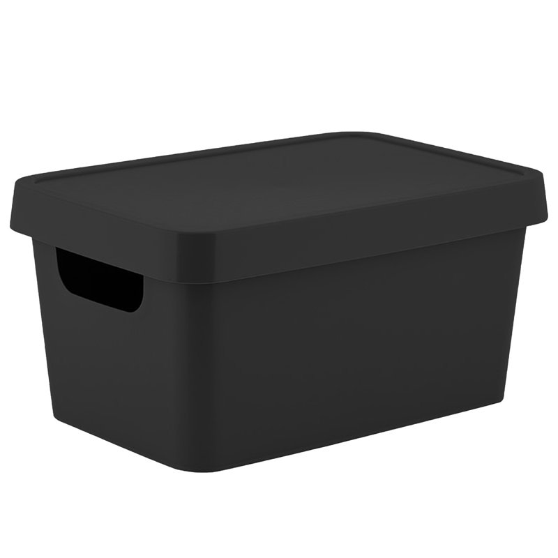 Rebrilliant Nyeisha Plastic Storage Tub & Tote, Black, 3.8 quart