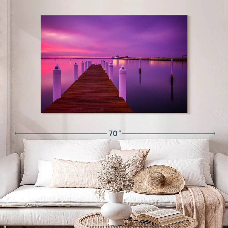 Chesapeake bay dock sundown Aletra, H 34 po x l 51 po