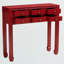 Console en bois massif Aliegha, 6 tiroirs, rouge H 33,46 po x l 35,43 po x P 11,81 po