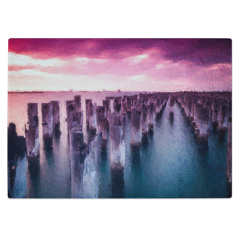 Tempered Glass Princes Pier in Victoria Australia Chopping Board, 28.5 cm W x 20 cm L