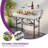 41"W Portable Two-Tier Ice Table Folding Ice Cooler Table with Drain and Detachable Skirt