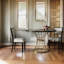 Premium Dining Set - Hardwood Table with Iron Base & Upholstered Chairs (3-Piece)-1896476632-1896476633-1896476635