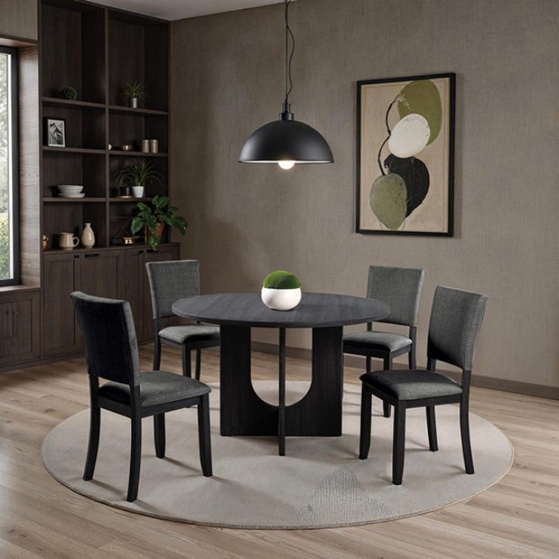Imen 5-piece Dining Table Set, Gray/Dark Gray