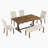 6-Piece Farmhouse Dining Table Set with 72" Wood Rectangular Table and Bench