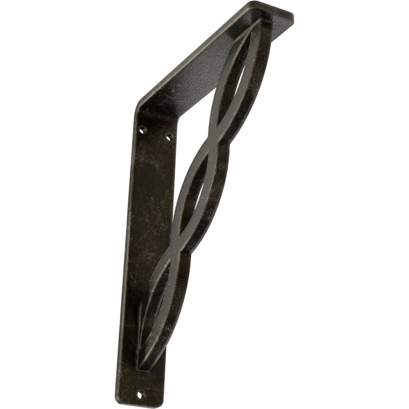 Support en fer forgé, Argenté antique chaleureux, H 8 po x l 1,5 po x P 5,5 po