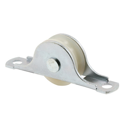 Sliding Panel Roller Assembly, 1 in., Plastic, Concave Wheel, Mortise Install