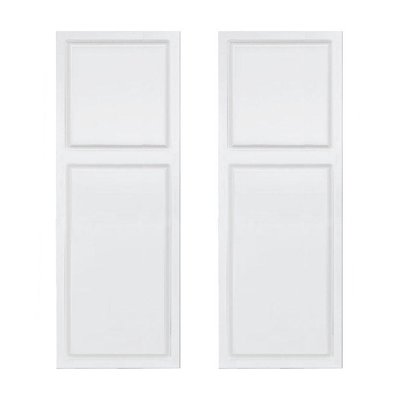 Double porte à 2 panneaux de style chalet de 3/4 po d'épaisseur 30 po X 80 po Porte de grange coulissante en MDF blanc avec trousse de quincaillerie