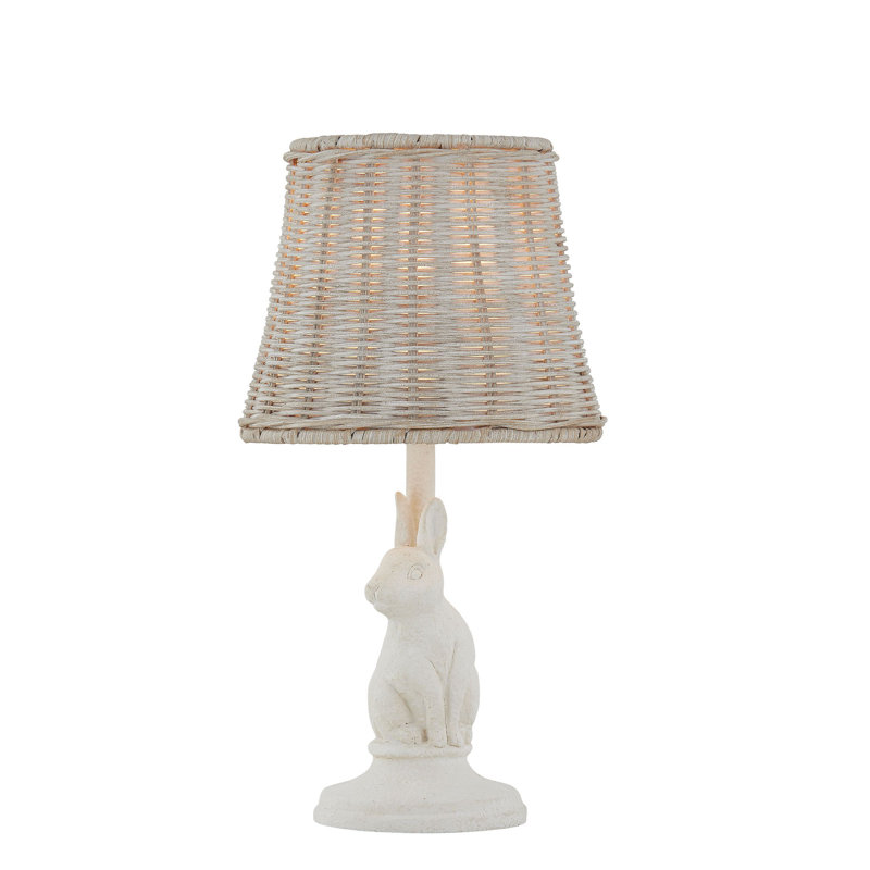 Flora 13" Mini Lamp with Rattan Shade
