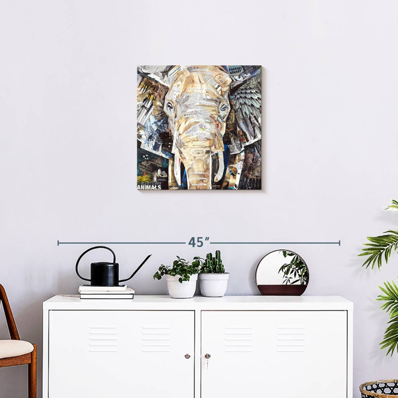 Éléphants, H 20 po x l 20 po