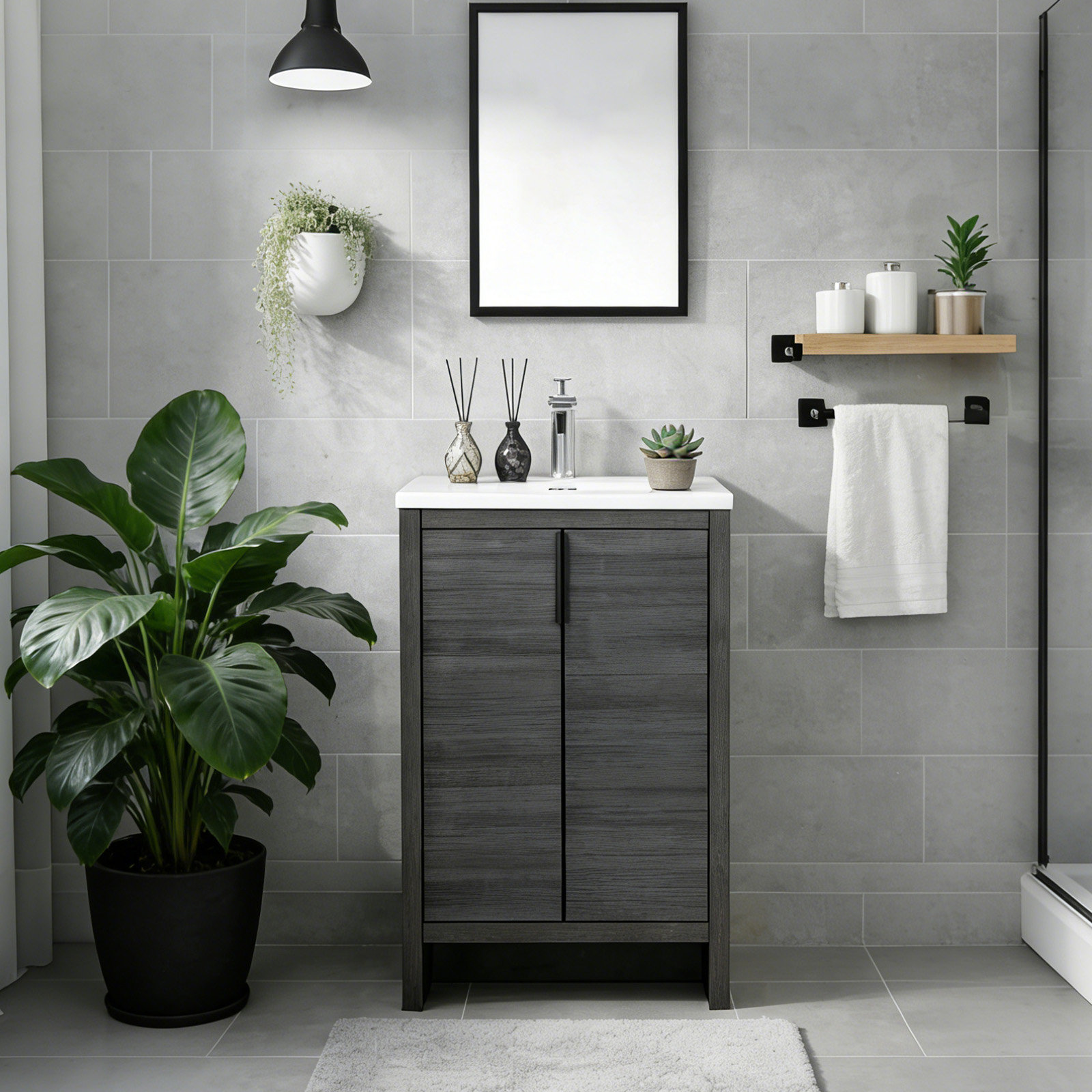 Latitude Run® Freestanding Bathroom Vanity With Resin Top | Wayfair