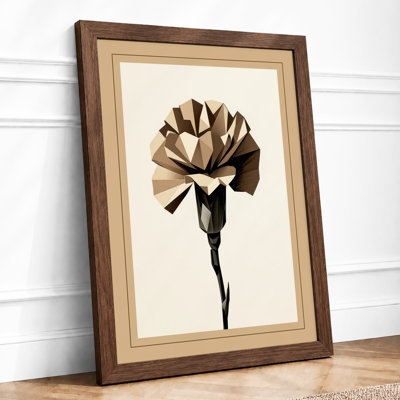Geometric Carnation Minimalist - Framed Print