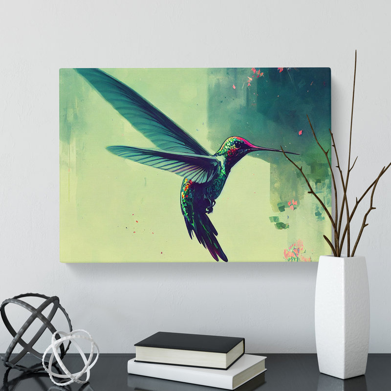 Hummingbird Art Painting Vol.3 Abstract - Wrapped Canvas Painting, 40cm H x 60cm W x 3cm D