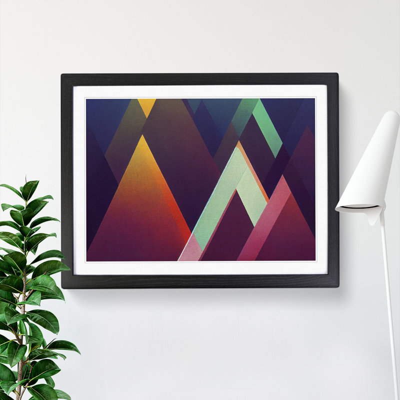 Shimmering Modern Abstract - Single Picture Frame Print, Black, 46cm H x 64cm W x 2cm D