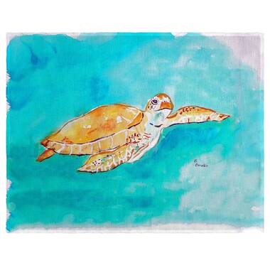 Watercolor Sea Turtles Door Mat, Indoor Outdoor Non-slip Rubber