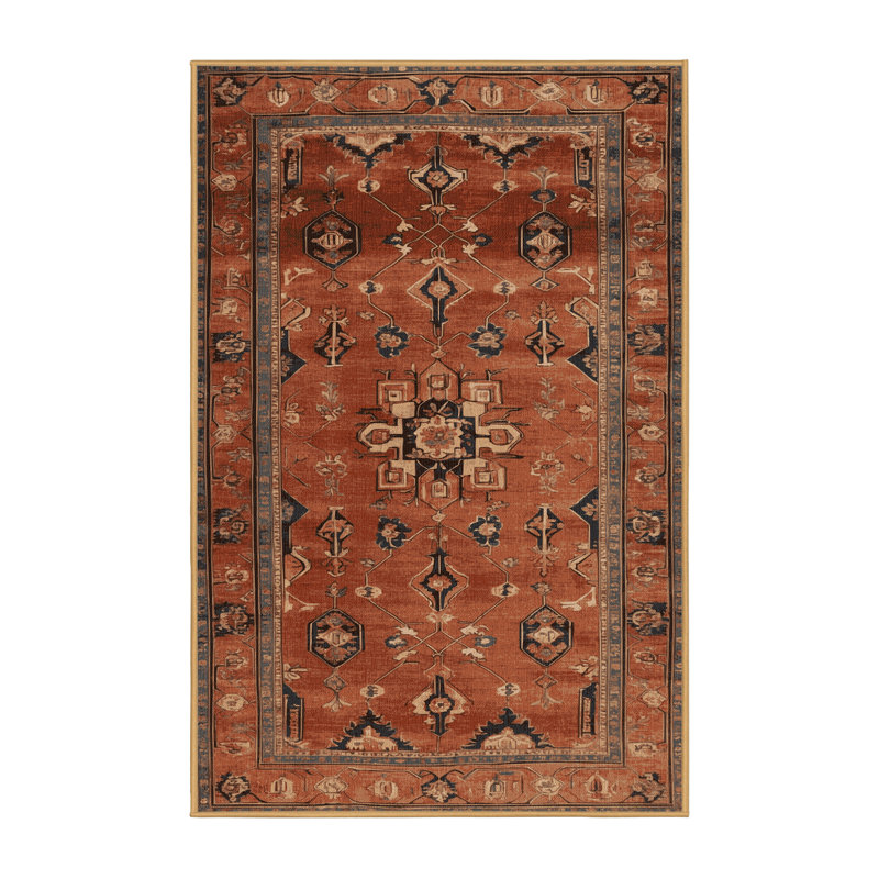 Tapis brun lavable à la machine, Rectangle 7 pi x 9 pi