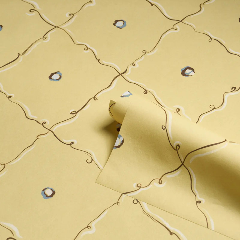 Papier peint Schumacher X Backdrop Colette, Jaune