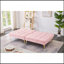 Canapé-lit de 71 po avec futon convertible avec pieds en métal doré (rose)
