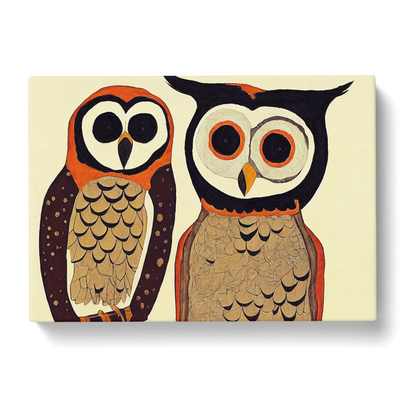 Unique Abstract Owl Art - Wrapped Canvas, 40cm H x 60cm W x 3cm D