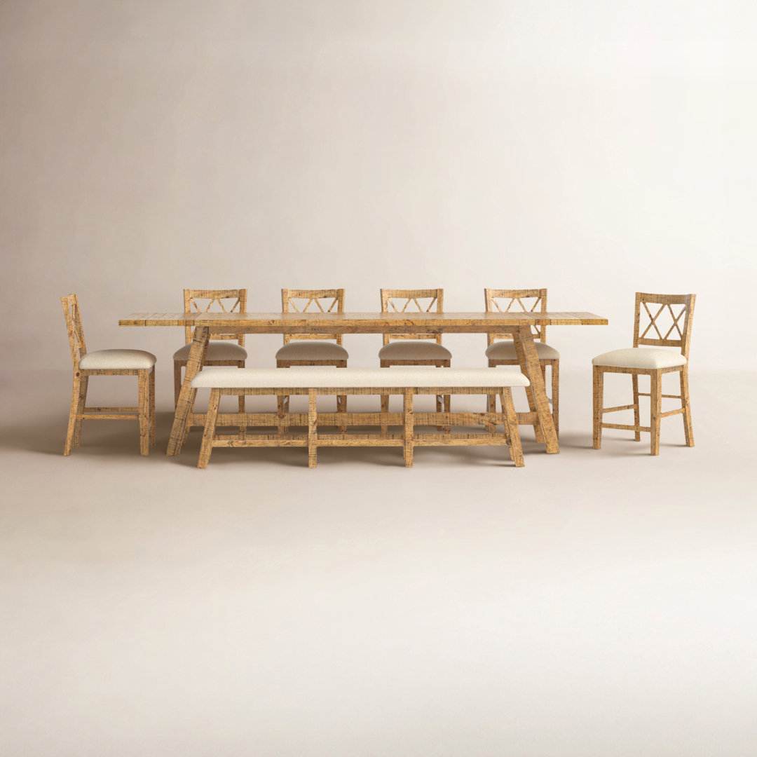 Maxine Counter Height Extendable Pine Solid Wood Dining Set Birch Lane™
