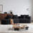 Modern Upholstered Oversized Chenille Sectional Sofa-1509518511