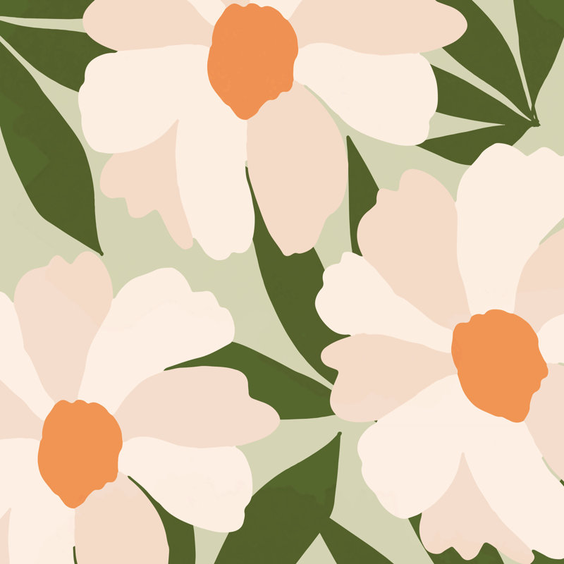 «Freyas Flower Greenery» par Gale Sustrer - reproduction, H 30 po x l 30 po, Non, Cadre simple noir