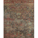 Transitional, Vintage One-of-a-Kind Rectangle 6'1" X 9'1" Hand Knotted Area Rug