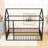 Twin Metal House Bed With Fence-Style Guardrails-2092570745