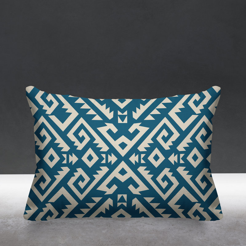 Coussin intérieur / extérieur Chitto Southwestern, Turquoise