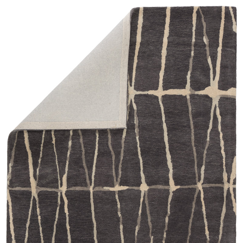 Turin Hand-Tufted Gray/Cream Area Rug, Rectangle 5' x 8'