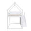 Lit superposé simple au-dessus de simple avec glissade et escalier de rangement, lit mezzanine pour enfants en bois massif blanc