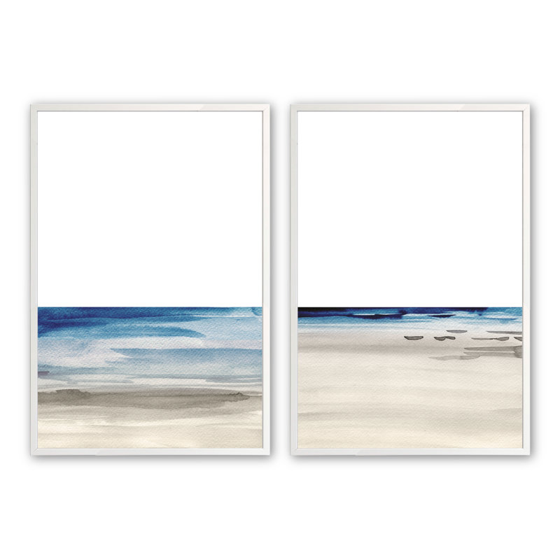 «Coastal Serenity», impression sur papier 2 pièces, Blanc opaque, H 17,5 po x l 13,5 po x P 1 po