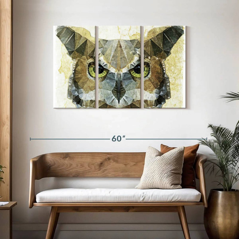 Brampt Abstract Owl, 28" H x 45" W