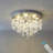 Focke 20inch K9 Crystal Flush Mount Tiered Chandelier Empire LED Chandelier with Crystal Accents