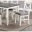 Table de salle à manger 6 pièces avec 4 chaises et un banc en bois d'hévéa
