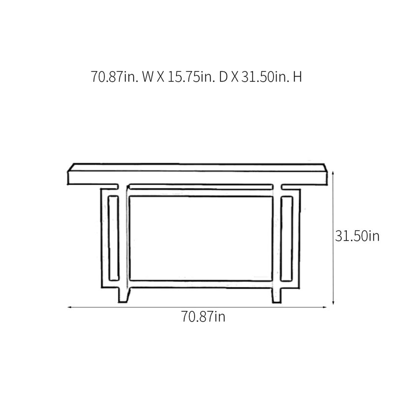 Console moderne minimaliste, Noir, H 31,5 po x l 47,24 po x P 15,75 po
