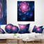Coussin décoratif à motif floral rose et bleu Fractal Flower