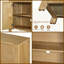 Buffet 59 po 4 portes avec rangement - Buffet en bois rétro, finition chêne vieilli, tablettes réglables, naturel-1133636718