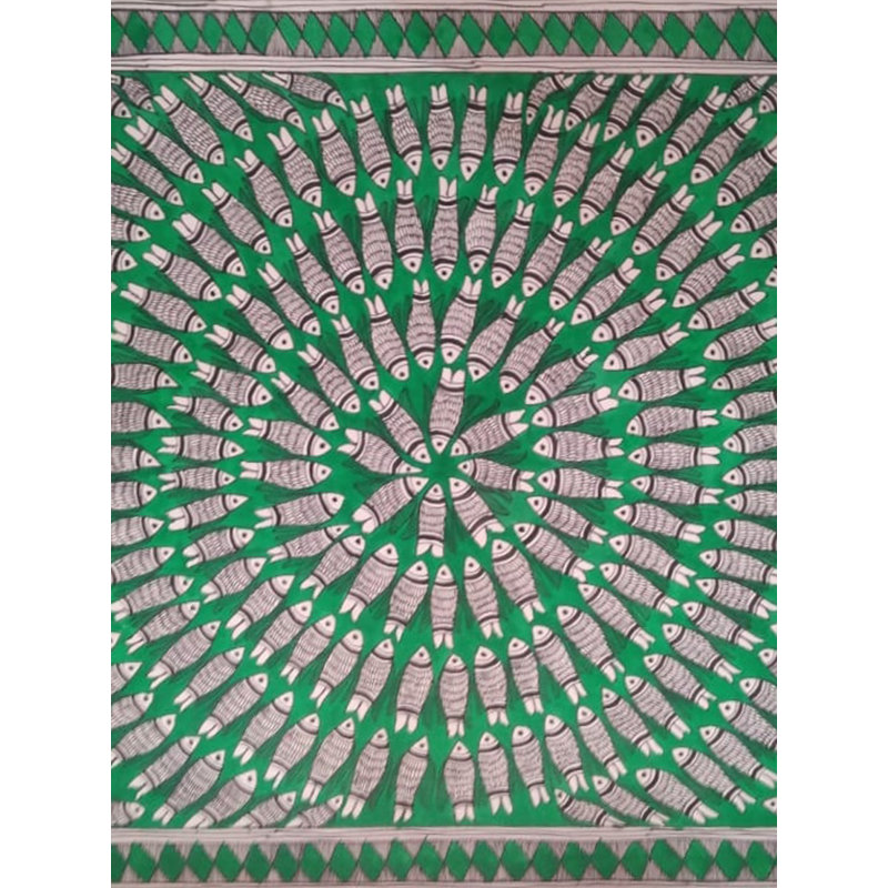 La résille | Couleurs naturelles sur papier fait à la main | Par Archana Jha