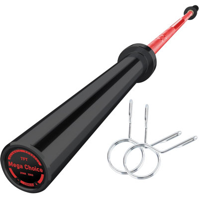 7 Ft  Barbell Set Compatible – 1500LBS Capacity Power Bar for Home Deadlifts & Squats