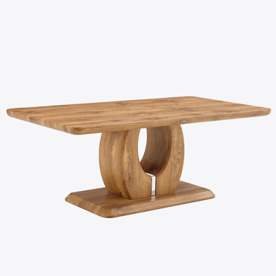 Modern simple luxury rectangular coffee table in wood color. The computer desk. The game table.