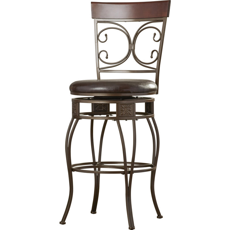 Edveh Oversized Big and Tall Swivel Counter/Bar Stool, Bar Stool (30" Seat Height), Bronze