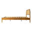 Base de lit grand format Jamison avec tête et pied de lit, lit plateforme en bois massif, 12 lattes de soutien durables avec pieds en métal, antidérapant et silencieux, finition miel d'acacia-1227510587-1227510590