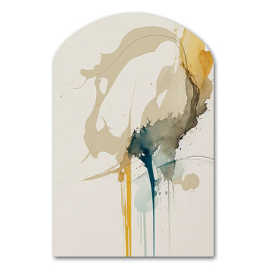 Burton - Abstract Liquid Ink Arch Shape Assymterical Wall Art