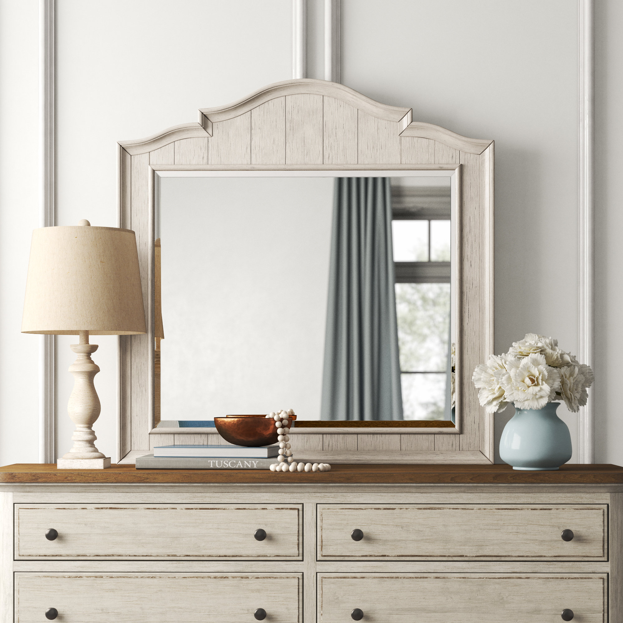 Sand & Stable™ Harlowe Coastal Beveled Dresser Mirror & Reviews | Wayfair