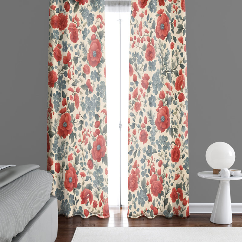 Paire de rideaux semi-transparents en polyester Romando, L 40 po x L 61 po