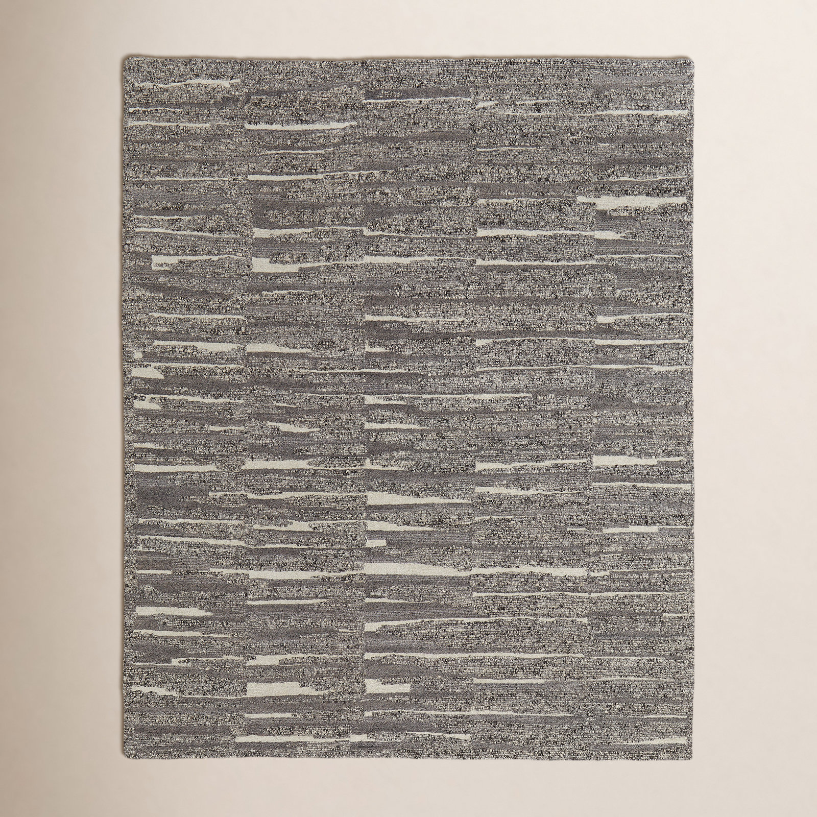 Wool Gray/Taupe/Ivory Rug, Rectangle 5'6" x 8'6"