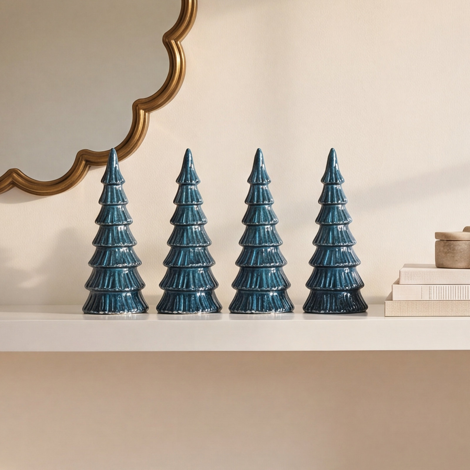 Hartzke 4-Piece Lighted Glass Tree Set