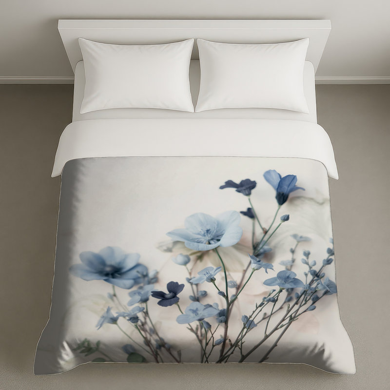 Housses de couette délicates fleurs bleues, Twin