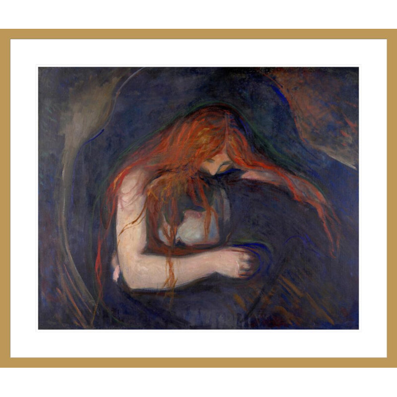 «Vampire» par Edvard Munch, impression giclée sur cadre, H 33,5 po x l 39,26 po