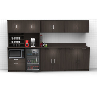 Buffet Sideboard Kitchen Break Room Lunch Coffee Kitchenette Cabinets 6 Pc Espresso – Factory Assembled (Furniture Items Purchase Only) -  Breaktime, 3034